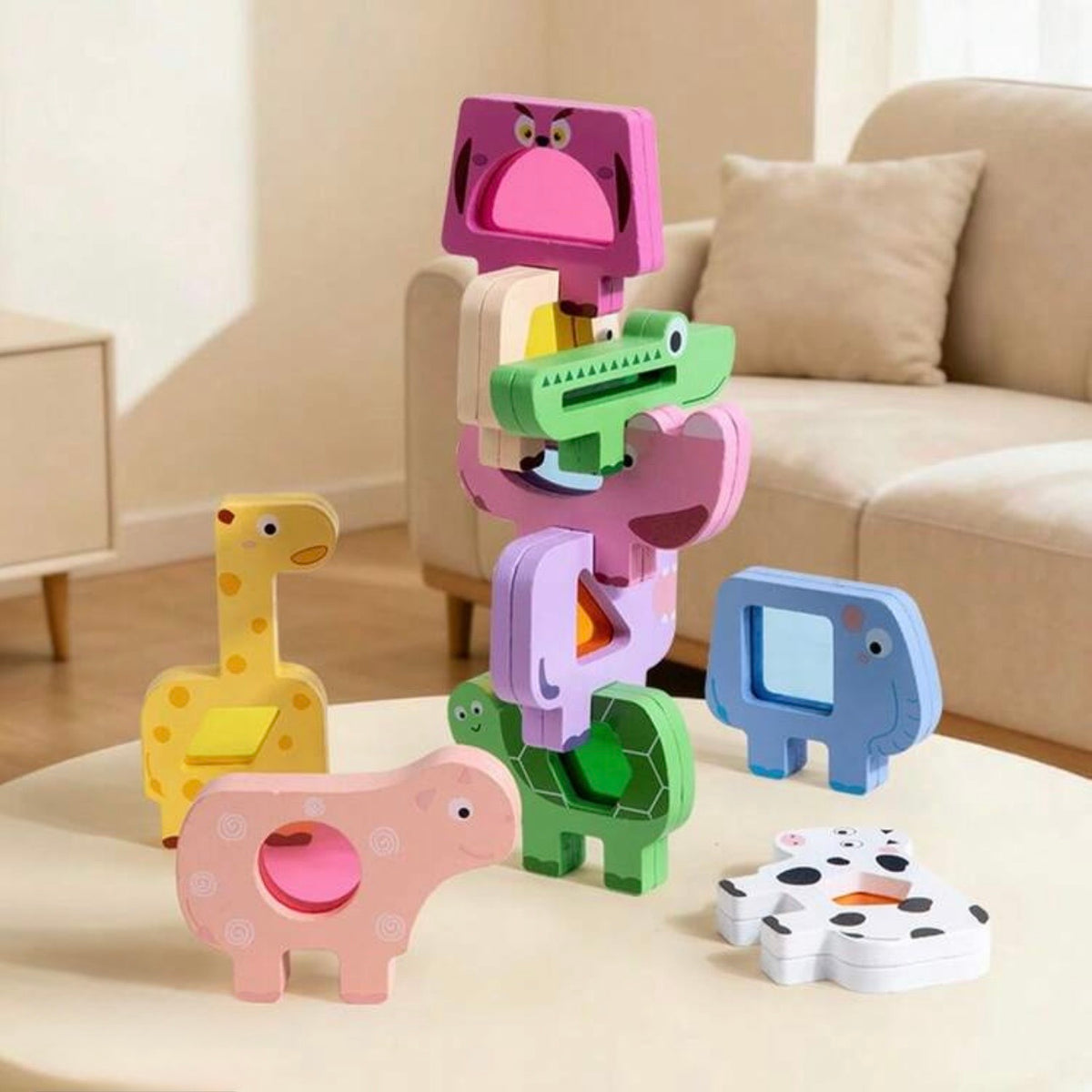 Wooden Animal Balance Stacking