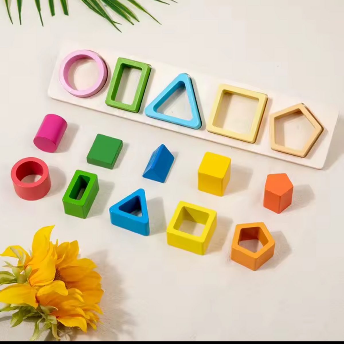 Wooden Shape Sorting & Stacking