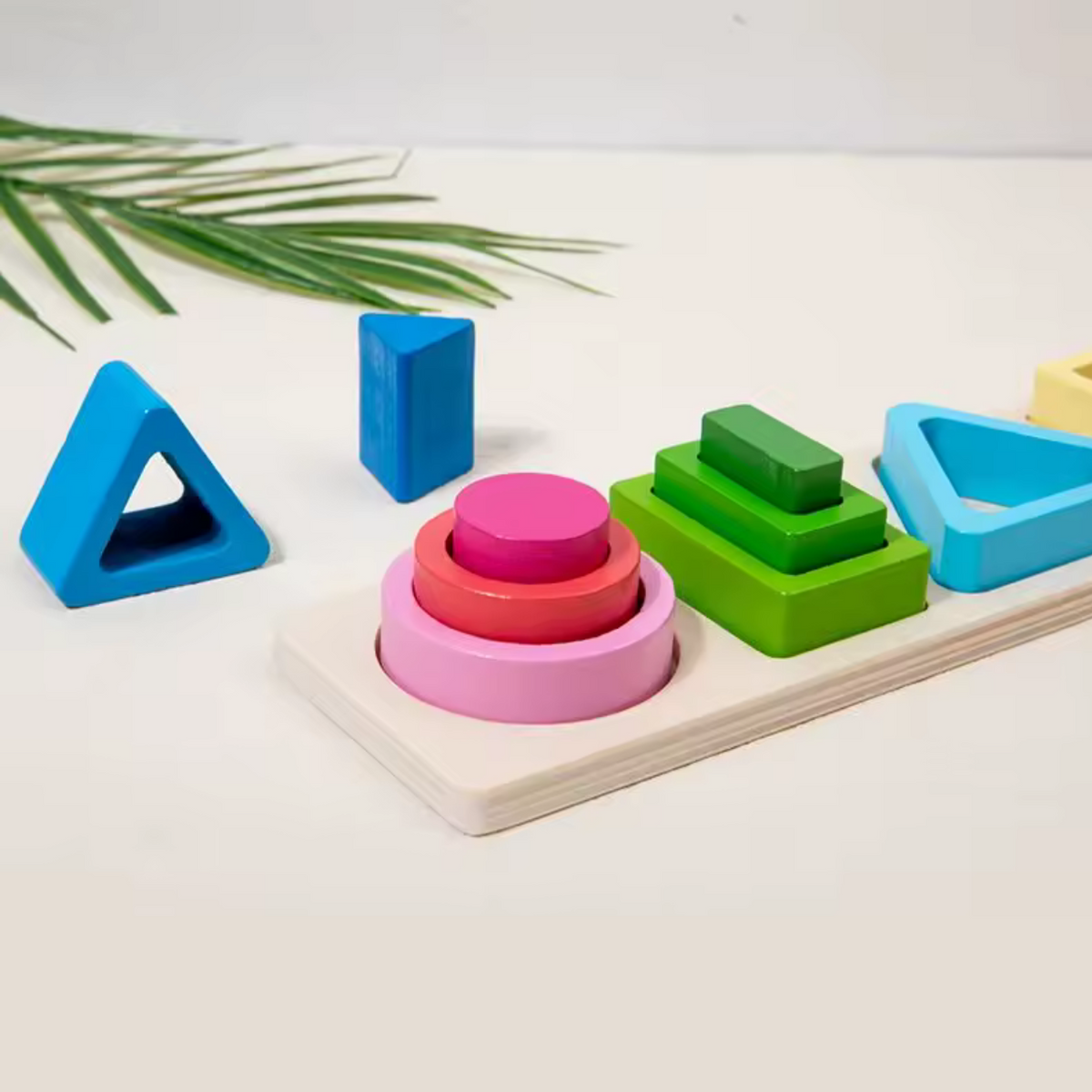 Wooden Shape Sorting & Stacking