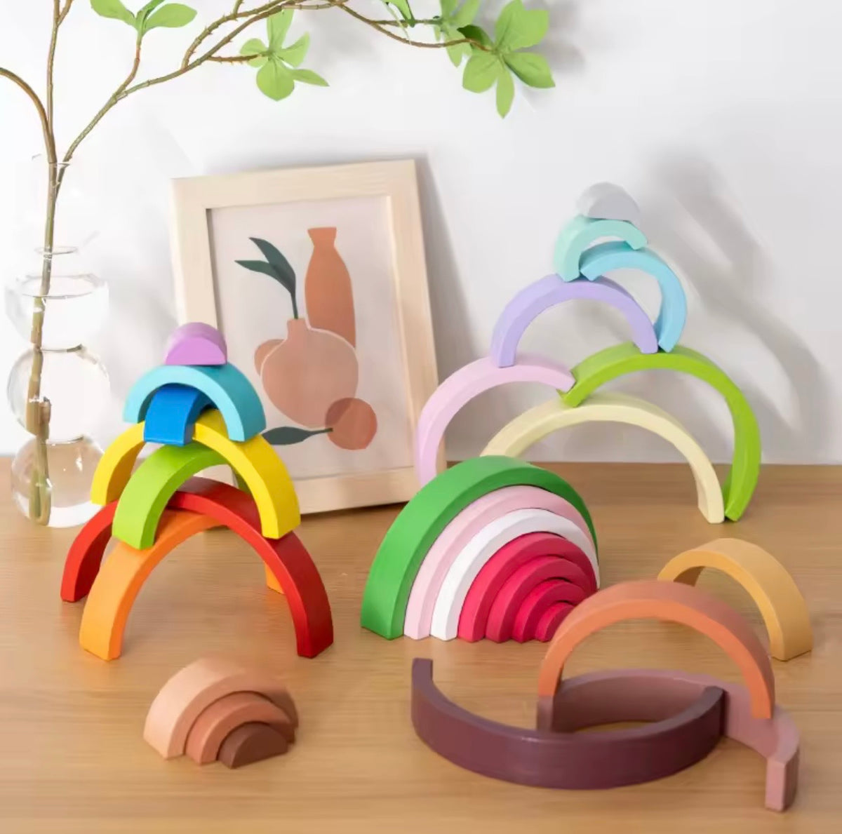 Wooden Rainbow Stack